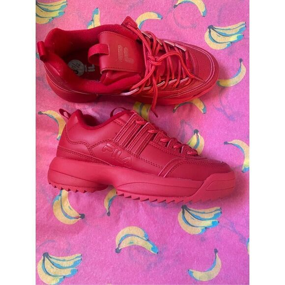 Chunky Red Fila Sneakers - Picture 2 of 7